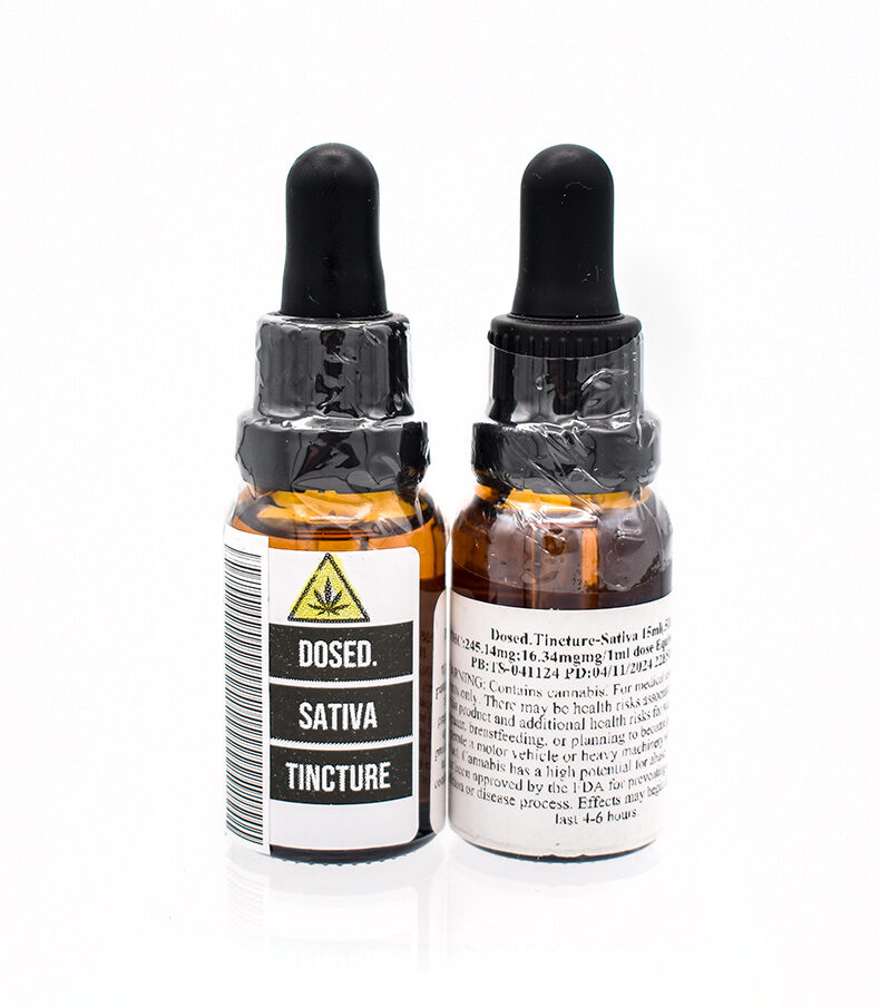 CBD tinctures on display in Sioux Falls dispensary.